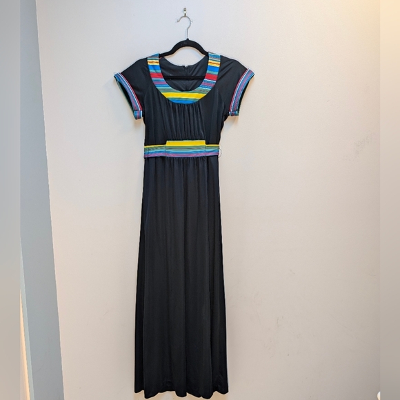 Vintage 1970s Maxi Rainbow Dress - Picture 1 of 7